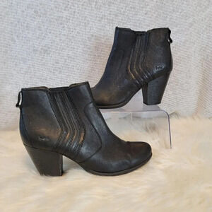 Boc Born Concept Braven Ankle Boots Black Pebbled Leather Womens Size 9.5 Bootie